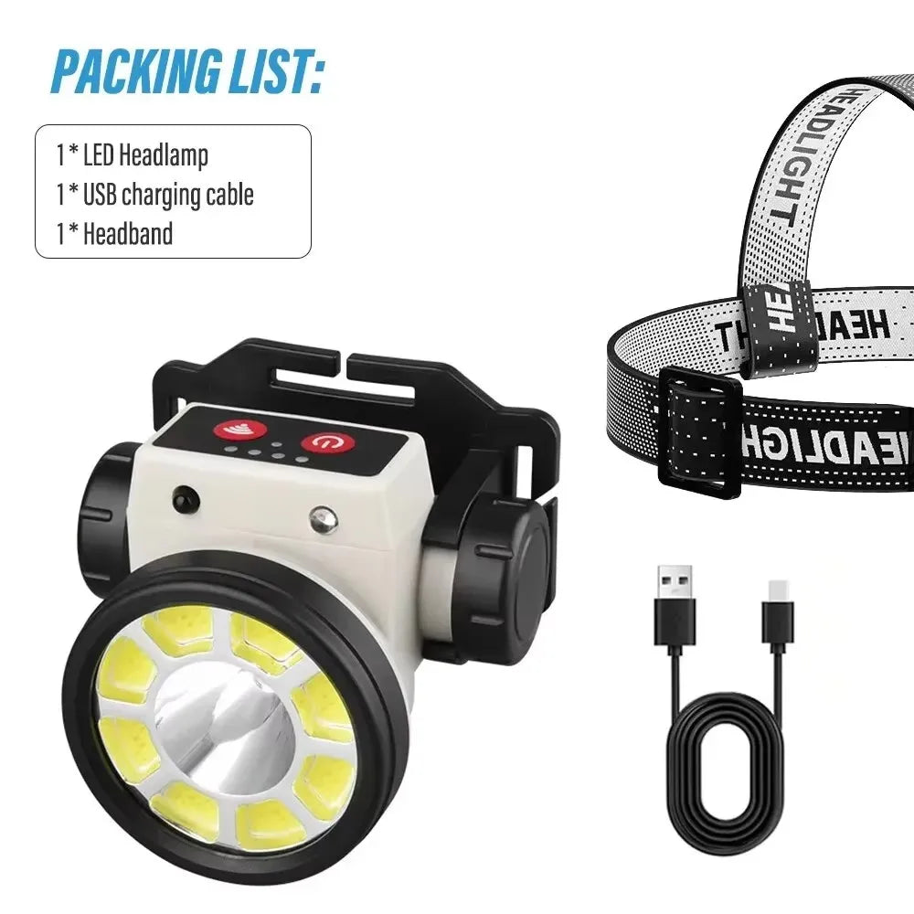 Super Bright LED Rechargeable High-power Headlight Fishing Lamp