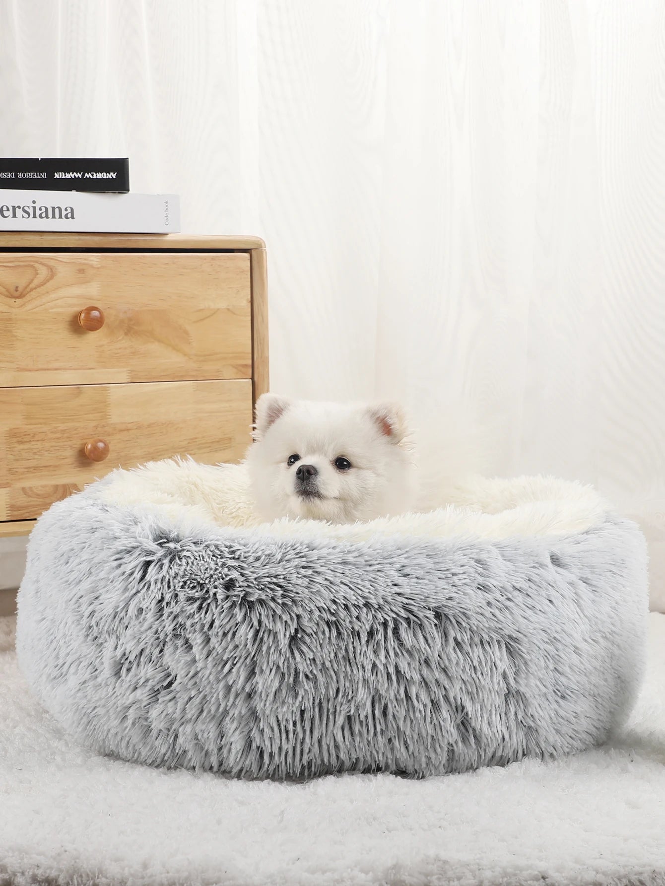 Donut Dog Bed for Large Dogs Plush Beds Pets Round Accessories Small Basket Sofa Baskets Pet Big Cushion Supplies Puppy Mat Cats
