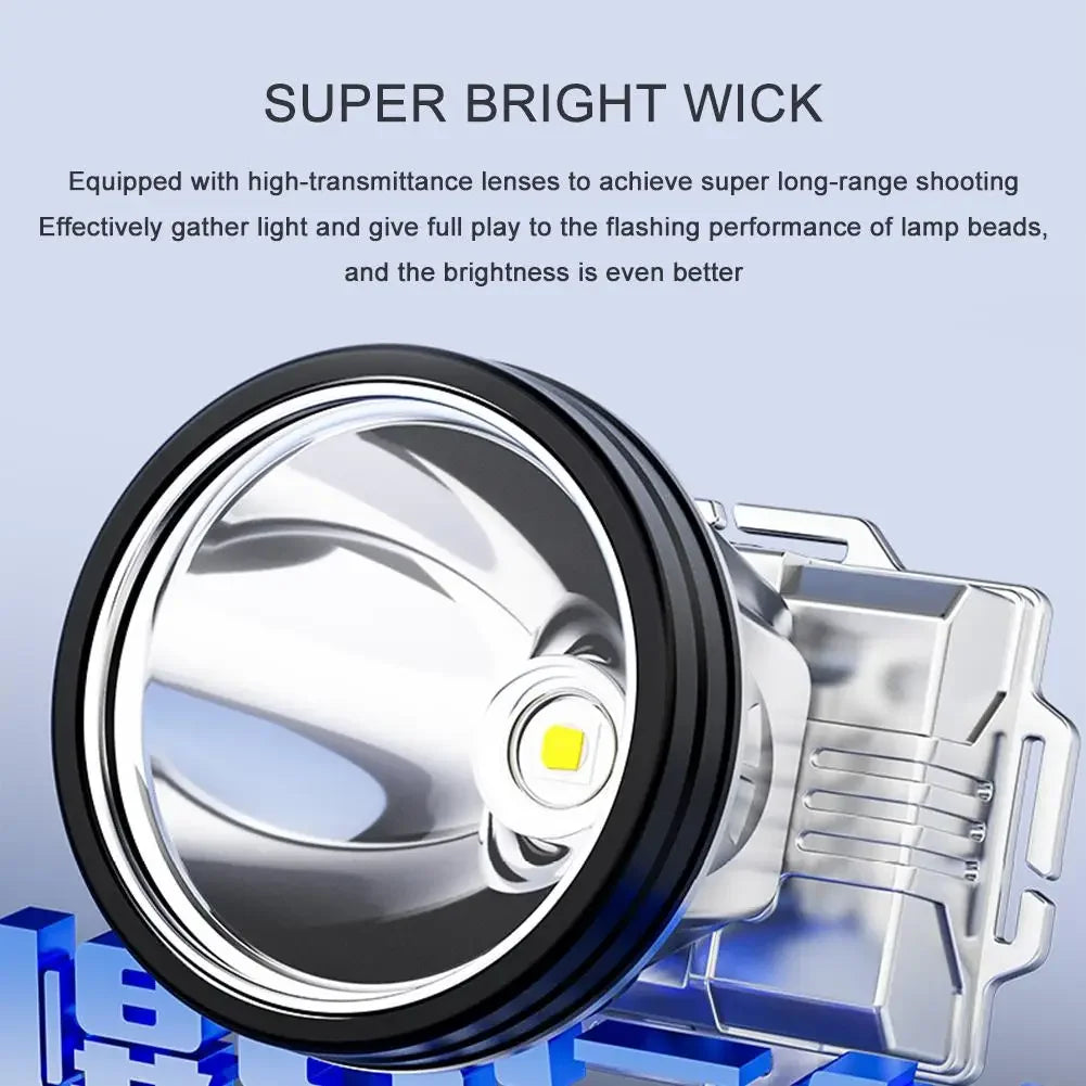 Super Bright LED Rechargeable High-power Headlight Fishing Lamp
