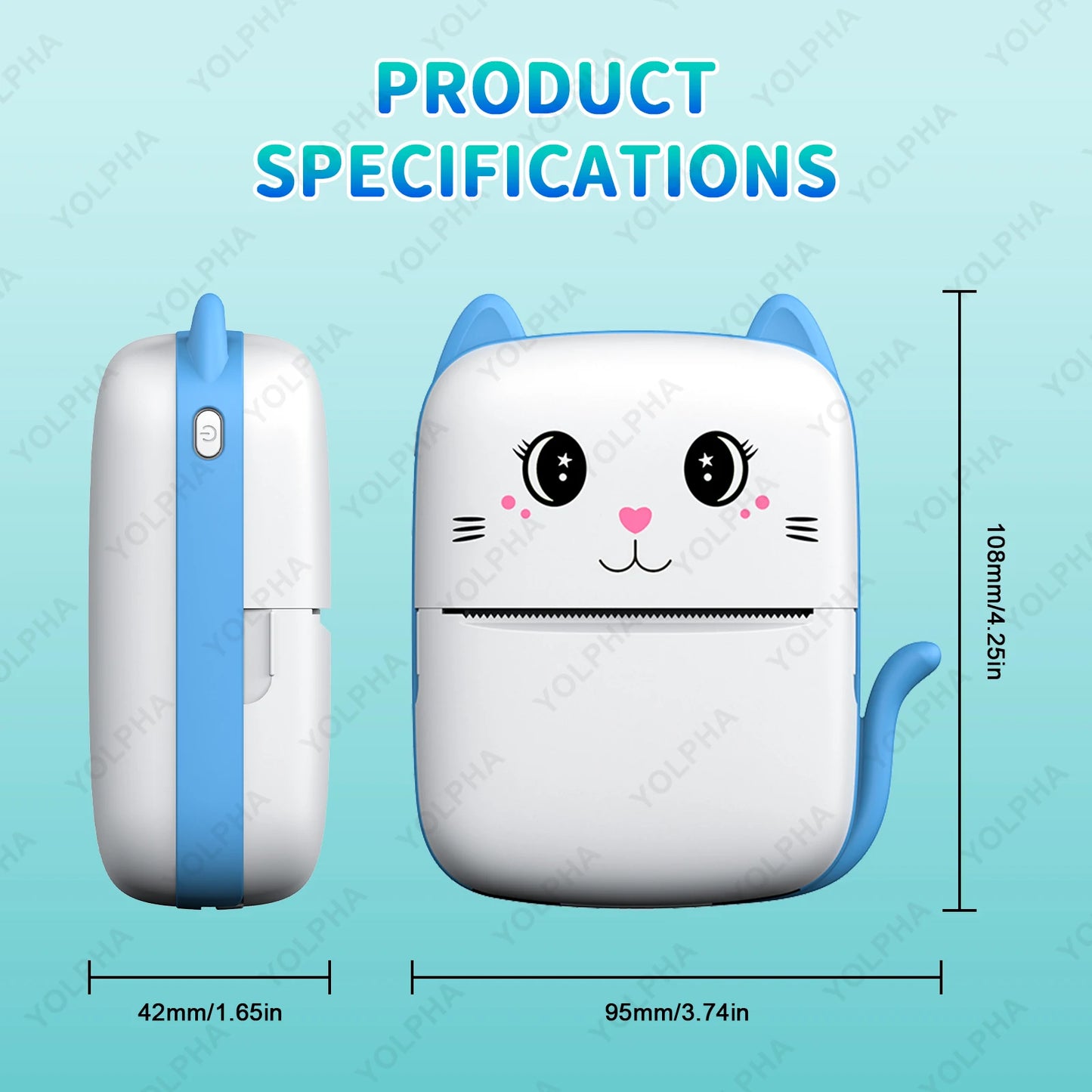 Mini Pocket Printer Portable Thermal Printer Pictures Receipts Notes Labels Memos Smart Printing Kids Gifts for Android/ios