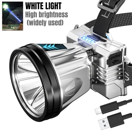 Super Bright LED Rechargeable High-power Headlight Fishing Lamp