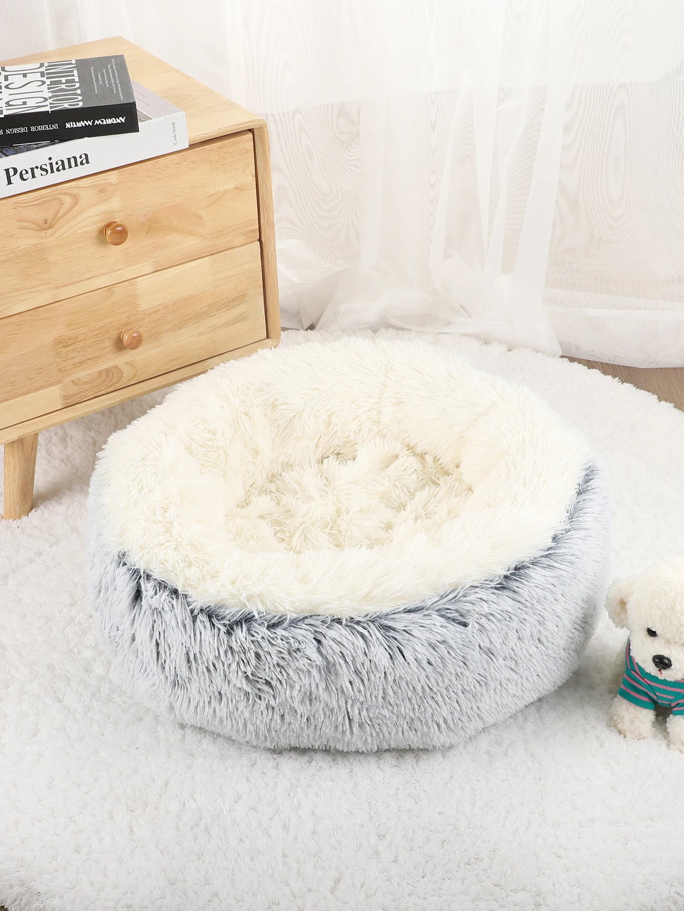 Donut Dog Bed for Large Dogs Plush Beds Pets Round Accessories Small Basket Sofa Baskets Pet Big Cushion Supplies Puppy Mat Cats